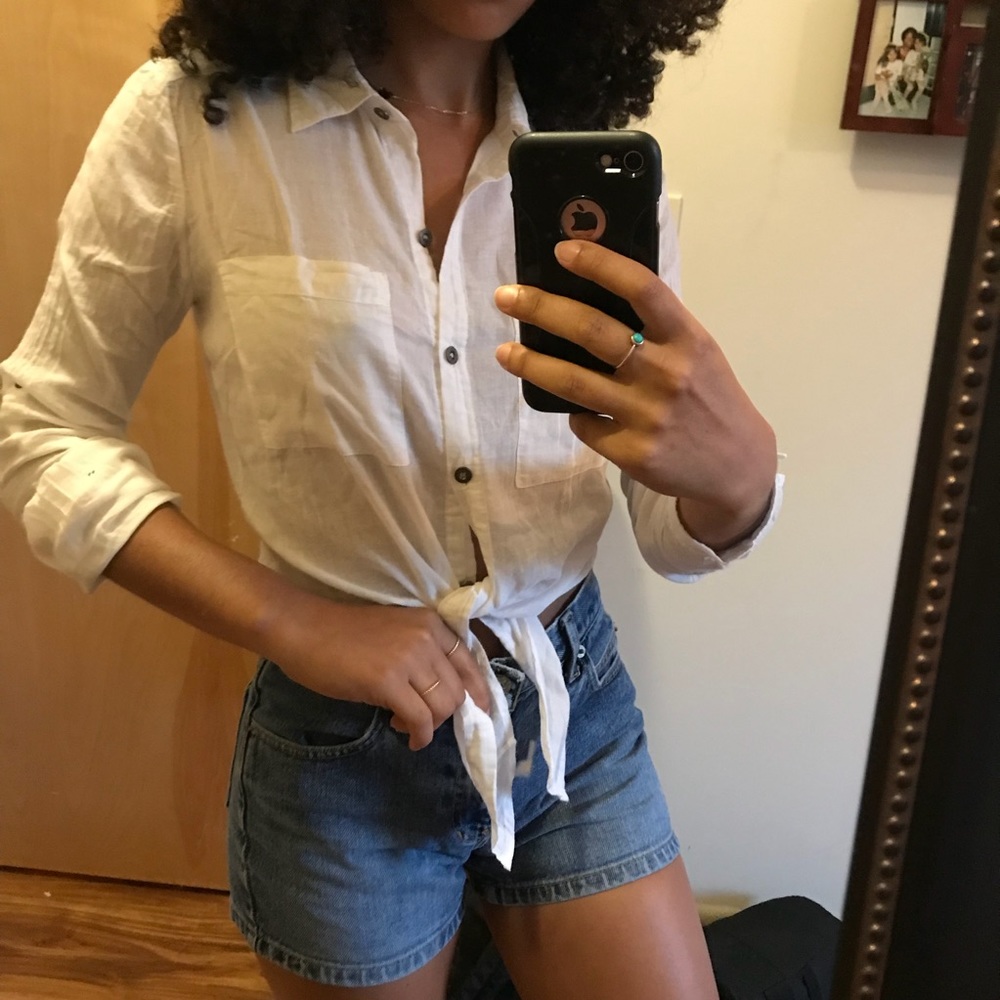 Cropped collared top - Picture 2 of 4